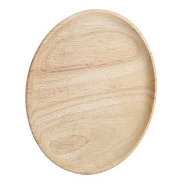 Imagem de Bandeja de Servir de Madeira, Bandeja de Servir Redonda, Faça você Mesmo de Madeira, Bandeja de chá de Madeira Servindo para Restaurante Bar Casa Cafeteria (15 * 15cm)