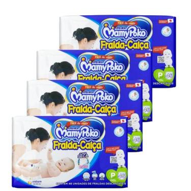 Imagem de Fralda Infantil Calça Mamypoko Mega - Fardo Com 4 Pacotes, Pequeno (P)