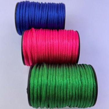Imagem de Kit 3 Cordão Cetim Seda Rabo Rato Rolo Com 10 Metros 2mm - A loja da B