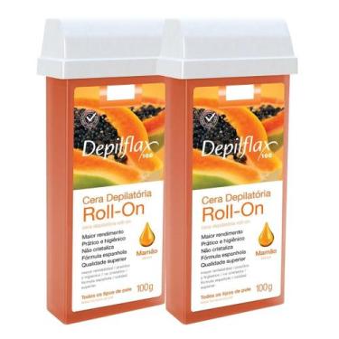 Imagem de Kit 2 Refil Cera Depilatoria Corporal Profissional Depilação Roll On D