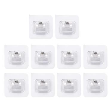 Imagem de Kit 10 Suportes Para Varão De Cortina Adesivo Transparente Para Fixaçã