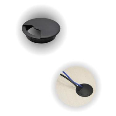 Imagem de Passa Fio/cabo Para Moveis 59mm Branco/preto Unitario - kings ferragen