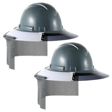 Imagem de Feekoon 2 peças de viseira de chapéu rígido reutilizável com proteção solar rede de proteção solar capacete protetor solar chapéu rígido aba completa acessório aba extensor anti UV para homens ou