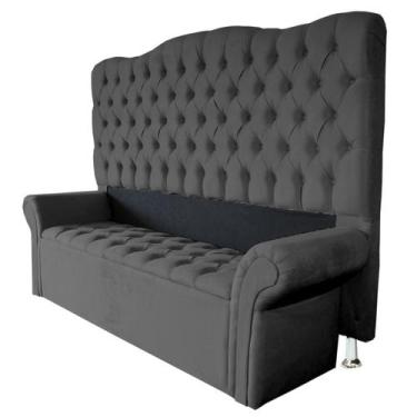 Imagem de Jogo Recamier Baú + Cabeceira Agnes Para Cama Box Casal Queen 158 Cm -