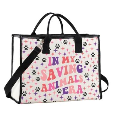 Imagem de JNIAP Sacola veterinária Vet Tech Gifts In My Saving Animals Era Gifts Animal Rescue Adopt Foster Gifts, Bolsa Saving Animals, Large