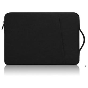 Imagem de Capa para laptop de 14 polegadas para MacBook Pro de 14 polegadas M4 Chip A3112 A3185 A3401 bolsa de mão de lona, bolsa portátil para viagem com zíper de aço inoxidável, acessórios de poliéster, Preto