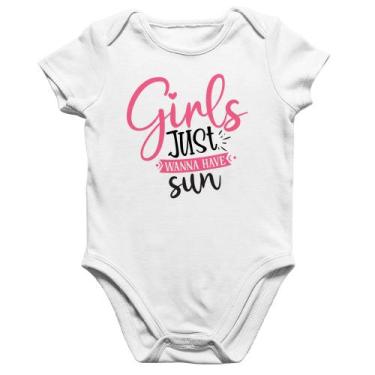 Imagem de Body Bebê Algodão Girls Just Wanna Have Sun - Foca na Moda, Branco, P