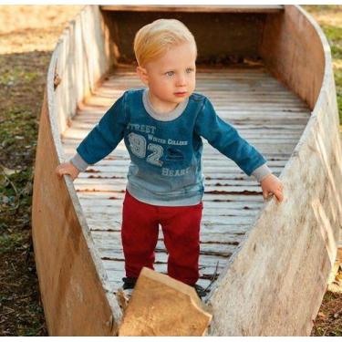 Imagem de Conjunto Luxo Bebe Menino Blusao + Calça Jeans 8023 - Paraíso, Vermelh
