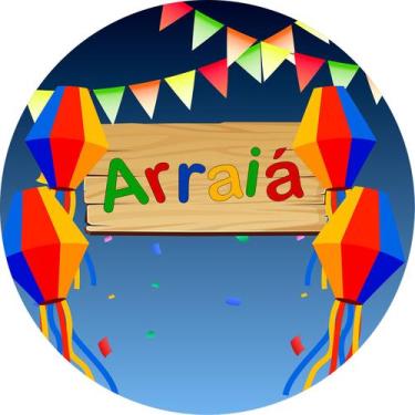 Imagem de Painel De Festa Redondo 1,50x1,50 - Festa Junina Arraia 006 - Via Core