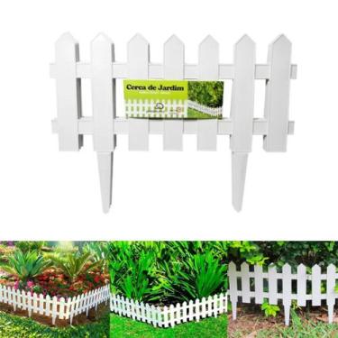 Imagem de Cercas Decorativa Kit 3 Jardim De Plástico Branca - Globoplastic