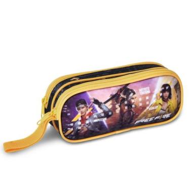 Imagem de Estojo Escolar Duplo Menino Bolsinha Porta Lápis Free Fire - Clio, Pre