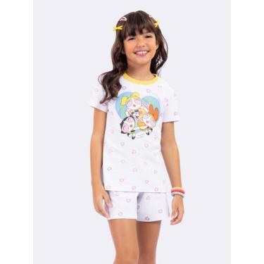 Imagem de Pijama Manga Curta Infantil Meninas Superpoderosas - Veggi, Branco, 6,