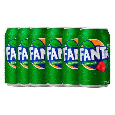 Imagem de Kit 6 Refrigerante Fanta Guaraná Lata 350ml