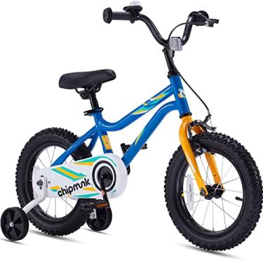 Imagem de RoyalBaby MK Bicicleta infantil 35 cm Bicicleta iniciante com rodas de treinamento para meninos e meninas, azul-laranja