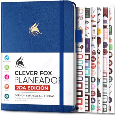 Imagem de Clever Fox Planner 2 Edición en Español - Colorida Agenda de Objetivos Semanales y Mensuales, Organizadora de Tiempo, Sin Fecha A5 (Azul místico)