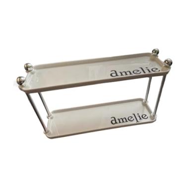 Imagem de Ｂｅｓｇａ Rack de armazenamento para banheiro, 2 camadas, prateleira, organizador, cozinha, temperos, para banheiro, cômoda, mesa, despensa, maquiagem, Branco