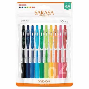 Imagem de Zebra Gel Caneta Esferográfica Sarasa Clip 0,4 mm Conjunto de 10 Cores N JJS15-10C-N