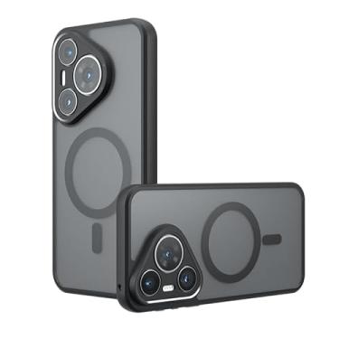 Imagem de Kukoufey Capa compatível com Huawei Pura 70, compatível com MagSafe, compatível com Huawei Pura 70 capa de celular magnética integrada antichoque preta