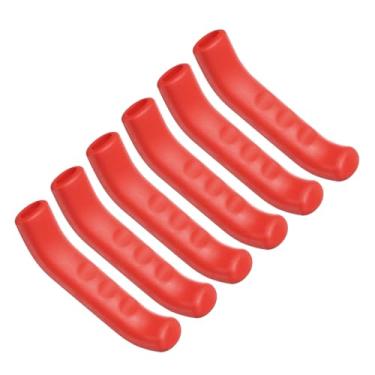 Imagem de HARFINGTON 3 pares de capa de alavanca de freio de bicicleta de silicone protetor de manete de freio antiderrapante capa de proteção de manípulo de freio para ciclismo de estrada de montanha, vermelho