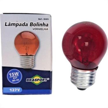 Imagem de Lampada Colorida Brasfort 15Wx127V. Vermelha - Kit C/25 Pecas - BRASFO