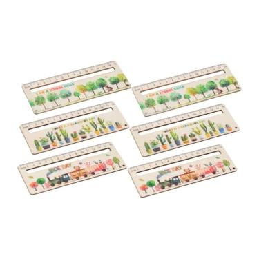 Imagem de WeiLaiKeQi Régua de medição de madeira, 6 peças, escritório, meninas, meninos, crianças, reta, colorida, escola, desenho, diário, régua, estudante, Verde