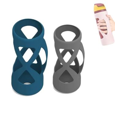 Imagem de Noiimiy Protetor de silicone com alça 2 peças para garrafa de água Owala Freesip 680 g, acessórios de aderência de suporte de garrafa de água para presentes de casal, bicicleta de corrida, academia ou