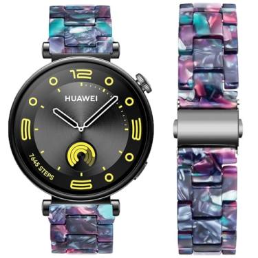 Imagem de DEALELE Pulseiras femininas compatíveis com Huawei Watch GT5 Pro de 42 mm/GT5 41 mm/GT4 41 mm/Garmin Venu 3S/Forerunner 265S/Fossil Gen 6, pulseira de substituição de resina colorida de 18 mm,