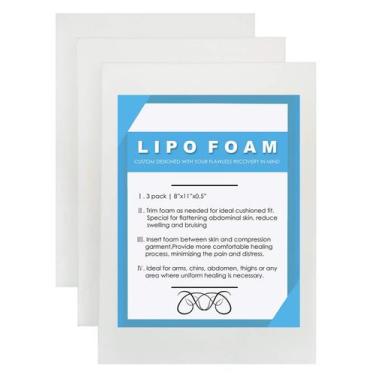 Imagem de 3 Placas Lipo Foam Moolida Post-Cirurgia - Tábua Abdominal para Lipoas