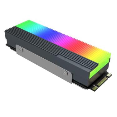 Imagem de TECKEEN M2 ARGB SSD Cooler dissipador de calor 5 V 3 pinos NVME NGFF M.2 2280 unidade de estado sólido radiador disco rígido dissipador de calor almofada de resfriamento