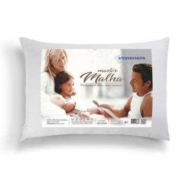 Imagem de Travesseiro Master Malha 50x70cm 100% Fibra Siliconada Macio Antialérgico 100% algodão