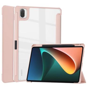 Imagem de Zrengp Capa para tablet inteligente Xiaomi Pad 5/5 Pro/5 Pro 5G 27.9 cm (versão 2021), capa de couro leve com suporte para caneta stylus para Xiao Mi Pad 5/5 Pro/5 Pro 5G 11 polegadas (ouro rosa)
