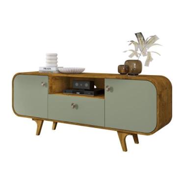 Imagem de Rack Noronha TV 55 Polegadas com Pés de Madeira Maciça - Móveis Bechar