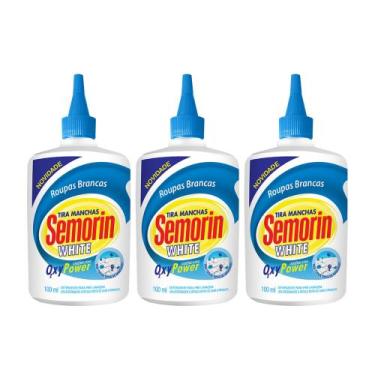 Imagem de Tira Manchas de Roupas Brancas White Semorin 100ml 3 Unidades