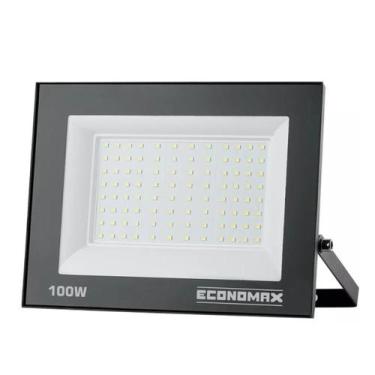 Imagem de Refletor Projetor Led 21cm Economax Branco Frio 100w 6500k