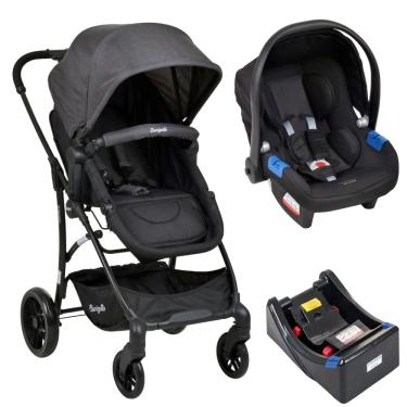 Imagem de Kit Carro Convert Dark Grey com Bebê Conforto Preto e Base