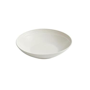 Imagem de Prato de sopa profundo de cerâmica, prato de salada branco para cozinha doméstica - 22 cm