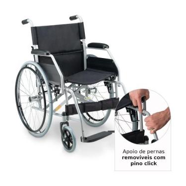 Imagem de Cadeira de Rodas D100 Delamed Assento Almofadado 100kg - Dellamed