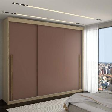 Imagem de Guarda-Roupa Casal Cardial 3 Portas 6 Gavetas Capuccino/Terracota  - Panorama Móveis