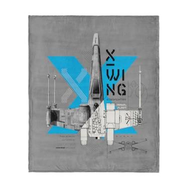 Imagem de Cobertor clássico Star Wars X-Wing, lã de toque de seda ultramacia, roupa de cama leve e quente com tema de galáxia para crianças ou adultos, sofá aconchegante, cama ou cobertor de viagem, 127 x 152