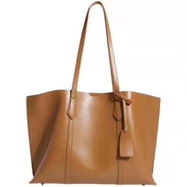 Imagem de Bolsa Tote Feminina Luxuosa de Alta Capacidade - Preta e Marrom, Caqui