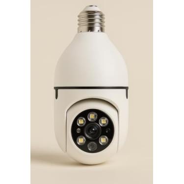 Imagem de Câmera de Segurança LED com Lâmpada E27, PTZ Rotativa, Visão Noturna, Instalação Extern...