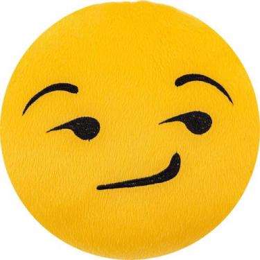 Imagem de Almofada Emoji Pelúcia 45cm sorriso de lado - Vitor Bordados