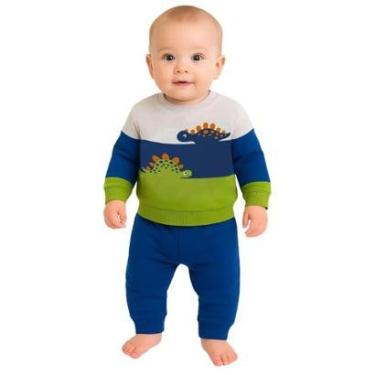 Imagem de Conjunto Bebê Menino Moletom Peluciado Calça Algodão Kyly-Masculino