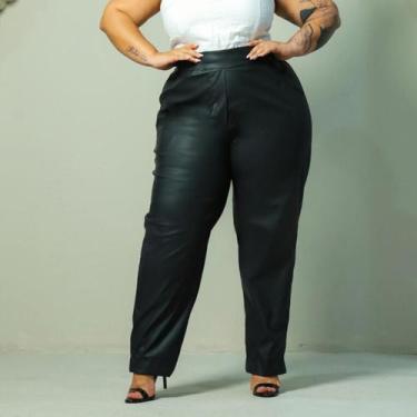 Imagem de Calça Look Noite Couro Feminina Plus Size Lia Rosa, Preto, GG