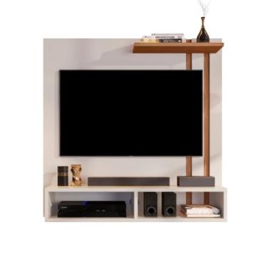 Imagem de Home Painel Tv Sala 32 Pol Estante 2 Nichos E Prateleiras (Off White/Freijó)