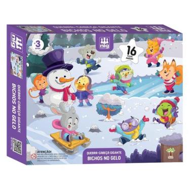 Imagem de Puzzle Infantil Gigante Bichinhos No Gelo Com Peças Grandes E Colorida