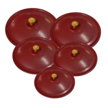 Imagem de Conjunto De 5 Tampas De Panela De AlumíNio Nos Tamanhos 16, 18, 20, 22 E 24 Cm(Vermelho)