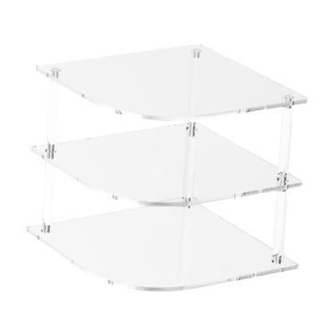 Imagem de ＫＬＫＣＭＳ Prateleira de canto de acrílico transparente, organizador de armário, suporte para pratos e copos de água