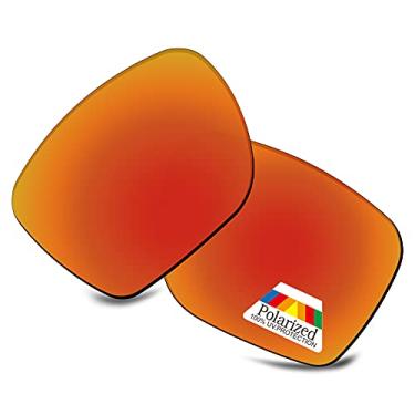 Imagem de Bwake Lentes de reposição para óculos de sol Oakley Sylas OO9448 57 mm / Sylas XL OO9448 60 mm polarizadas, Vermelho fogo polarizado, Sylas