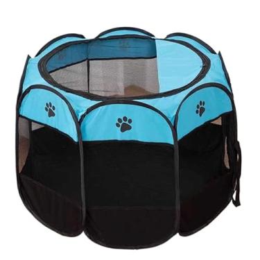 Imagem de Casinha de cachorro grande portátil dobrável para cachorros e gatos resistente (AZUL,G - (112 CM))